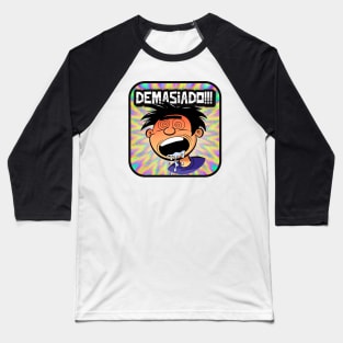 Funny Cartoon Face - Psychedelic Art - Demasiado Baseball T-Shirt